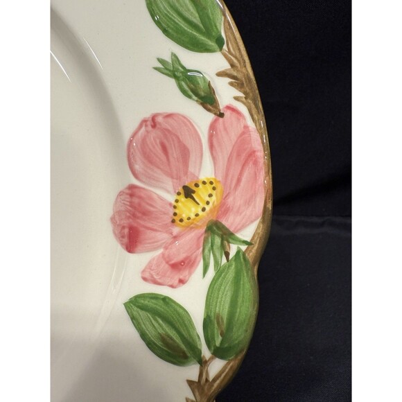 Set 2 Franciscan desert rose 10.25” pink floral round Dinner Plates hand paint - Picture 3 of 8